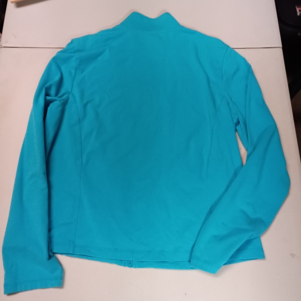 be inspired Womens Zip Up‎ Jacket Teal Blue XL Long Sleeve Athleisure - Picture 2 of 13